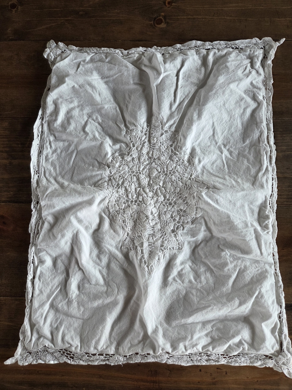 jcpenney White Lace Medallion Decorative Pillow Sham